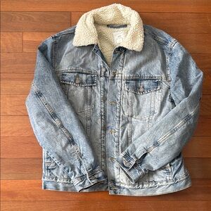 Denim Sherpa-Lined Jacket